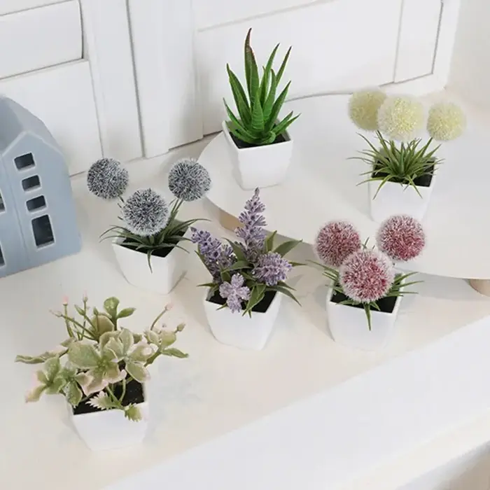 1 ensemble (6 pièces) Mini plante artificielle bonsaï, maison, bureau, Restaurant, magasin, bureau, 