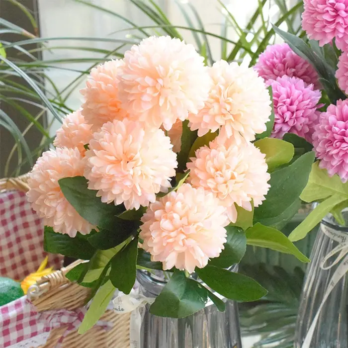 Pissenlit Artificiel Pommeau Fleurs Branches Vertes Décor À La Maison Table Vase un Bouquet de 10 Faux Arrangement