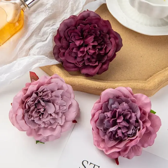 50/100PCS Fleurs Artificielles Pas Cher Décor À La Maison De Mariage Jardin Rose Arche Soie Dahlia Jolie Pivoine Guirlande Artistique Robe Accessoire
