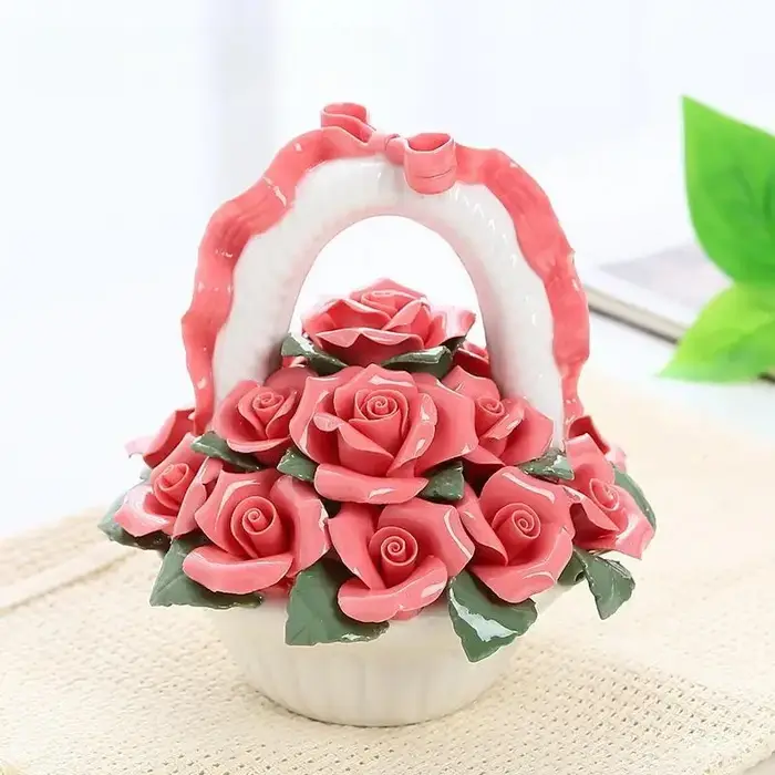 Mini panier de fleurs en céramique fait à la main