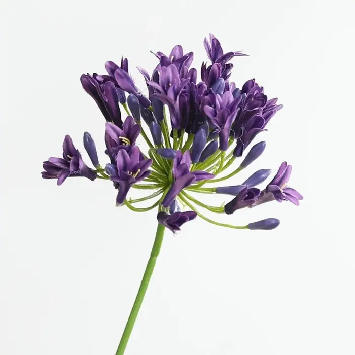 Nouvelle branche de fleurs d'agapanthus artificielles de 75 cm de long