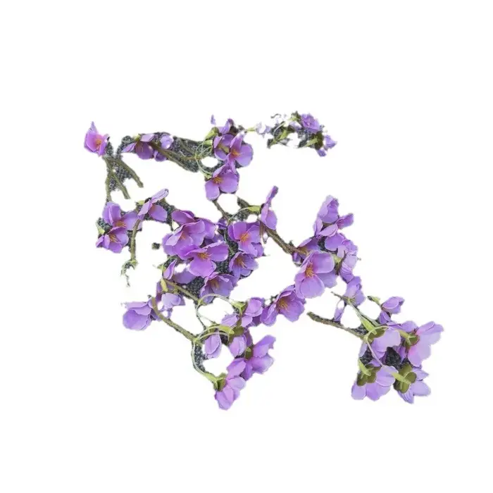 5pcs fleur de cerisier artificielle branche trois fourchettes soie Sakura arbre plante
