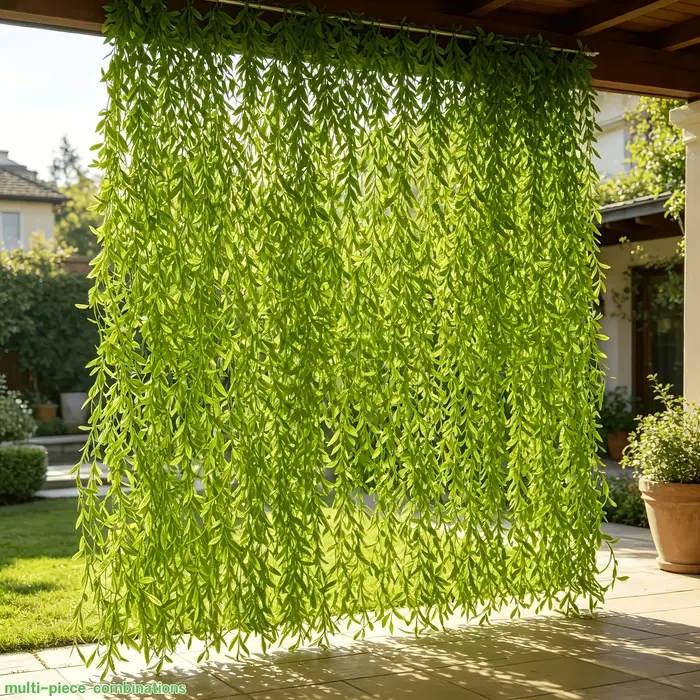 45 pièces de rideaux de lierre réaliste en forme de saule pleureur
