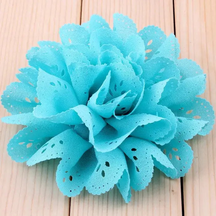 5 pcs/lot 4 "20 couleurs belle Chic doux à la main oeillet tissu artificiel en mousseline de soie fleur accessoires pour bébé fille cheveux fleurs