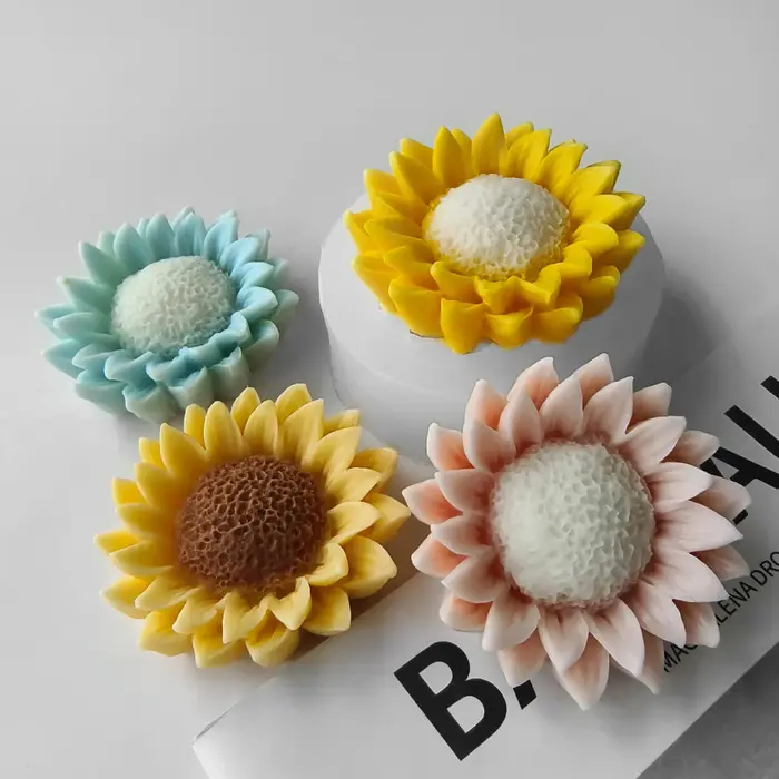 Moule en silicone pour bougie aromatique tournesol bricolage, fleurs faites à la main, élection, résine xy, ornements en plâtre, moules à bonbons au chocolat, moules de cuisson