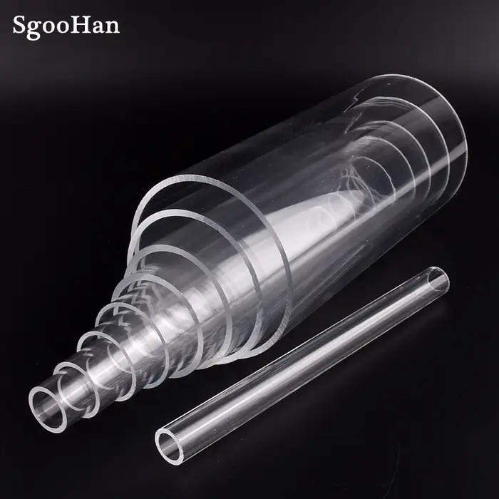1pc O.D 16 ~ 110mm Transparent acrylique Aquarium Aquarium tuyau plexiglas alimentation en eau Tube 