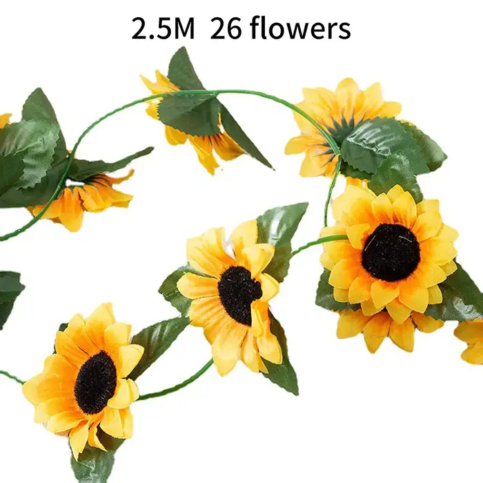 250cm soie tournesol lierre vigne fleurs artificielles tenture murale guirlande clôtures de jardin m