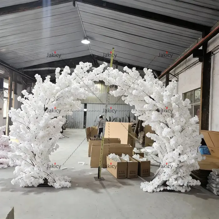 Arbre de cerisier artificiel blanc et rose de 1,5 m/3 m, fleurs d'intérieur, plantes artificielles, 