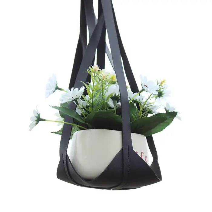 Présentoir en cuir PU pour intérieur et extérieur, support pour plantes, décoration de la maison