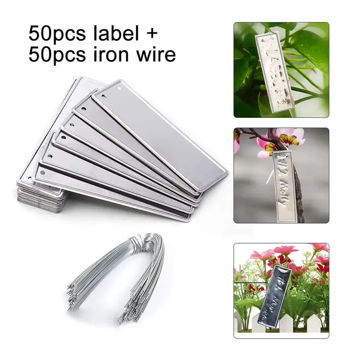 Étiquettes de plantes en aluminium, étiquettes métalliques Double face, étiquette d'identification d