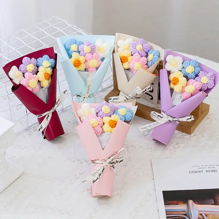 Bouquet de Fleurs Artificielles Tissées à la Main