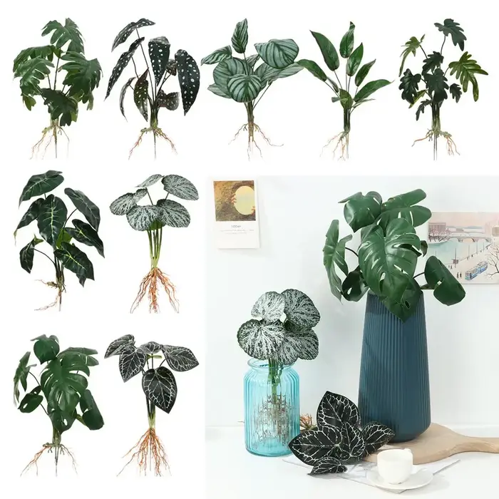 Verdure de simulation de plantes hydroponiques artificielles avec plante racine