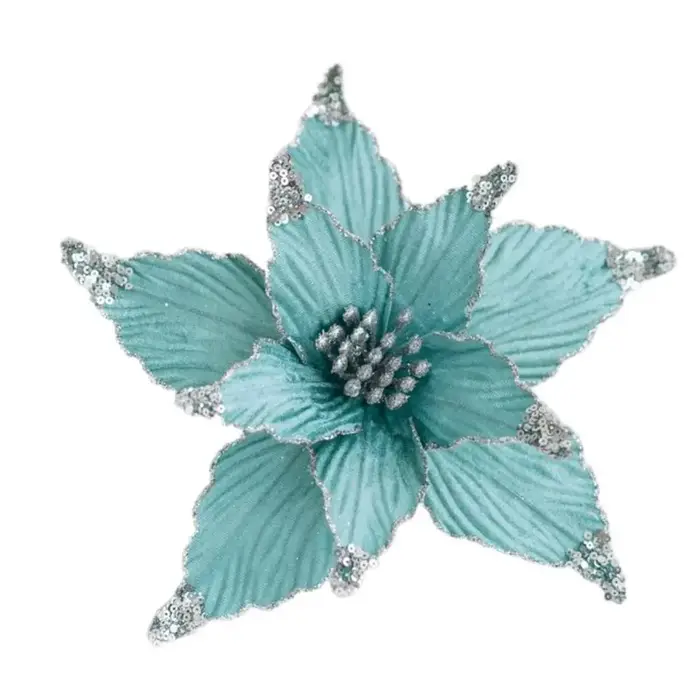 P fleurs de noël à paillettes de haute qualité, faites à la main, faciles à utiliser, ornement de fl