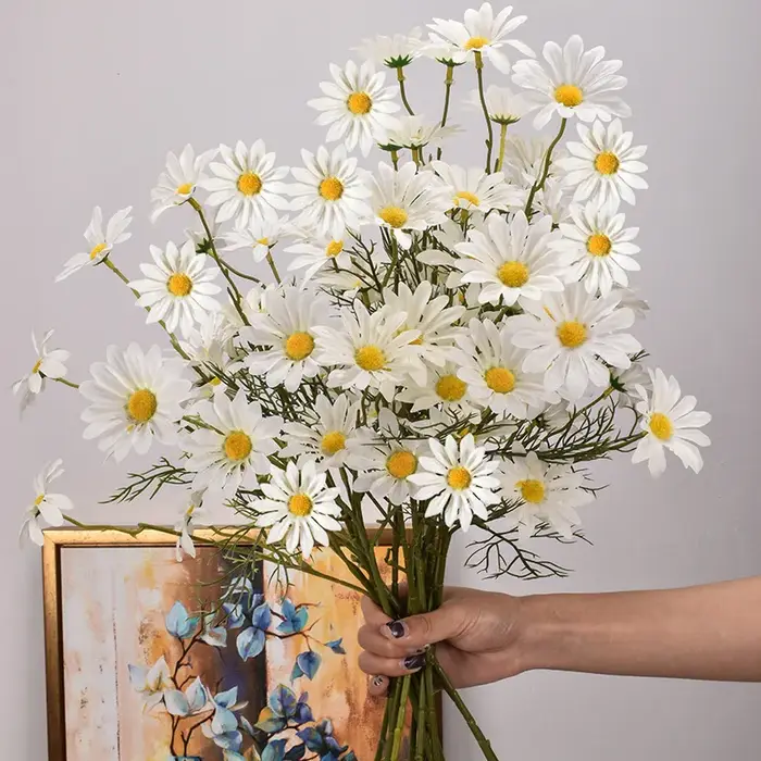 Bouquet de fleurs marguerite blanche artificielle, 3/5/10 pièces, Vase à faire soi-même, décoration 