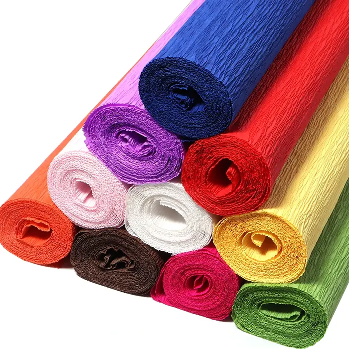 1 rouleau de papier crépon coloré fait main 250x50cm, papier crépon froissé pour origami, artisanat, décoration de fête à domicile, emballage cadeau