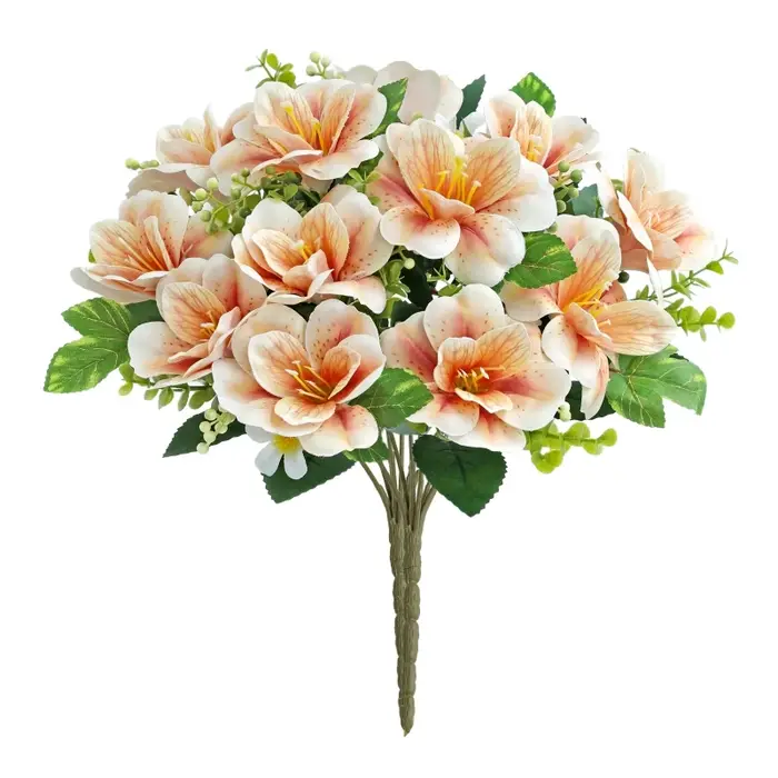 Fleurs artificielles Azalea Couronne de mariage Accueil Chambre Table Automne Décor Bouquet de mariée Jardin Vase Conseil Extérieur Cour Bricolage Cadeau