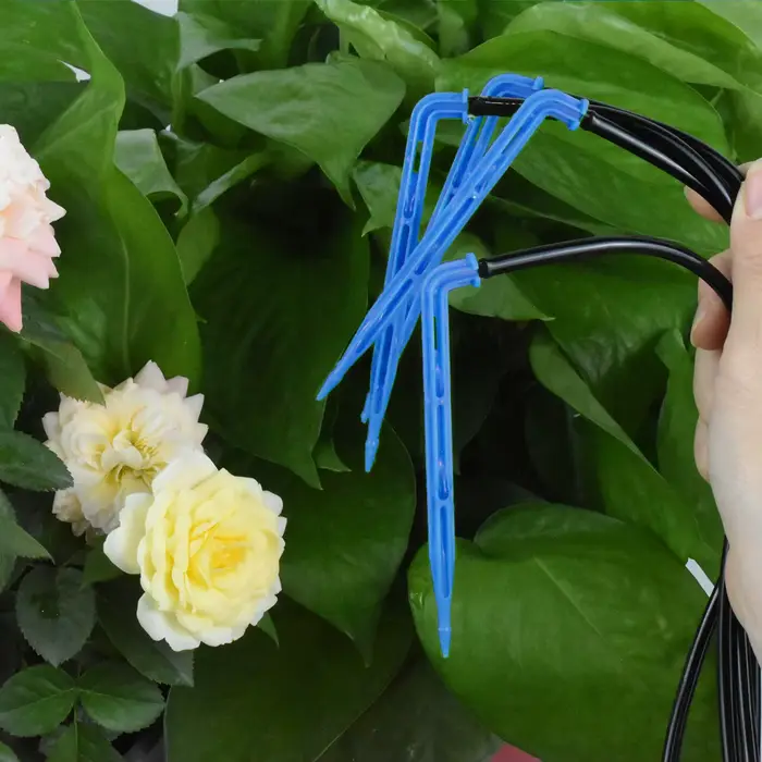 Système d'arrosage automatique de jardin, Irrigation goutte-à-goutte à 4 voies, 3/5mm, transmetteur 