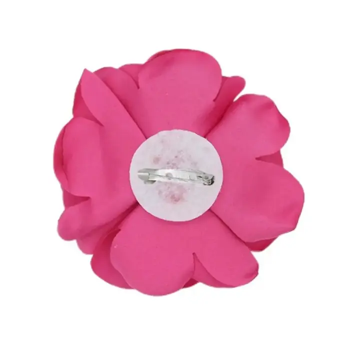 Grande broche fleur de rose en tissu