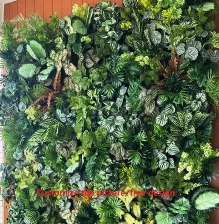 40*60 artificiel blanc radis plante mur bricolage mariage jardin murs décoration Simulation suspendus en plastique plantes vertes feuilles