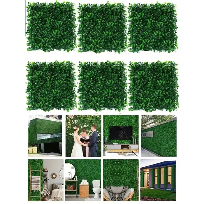 Panneau mural de plantes artificielles, 10 pièces, haie en buis, Protection UV verte, décor vert, cl