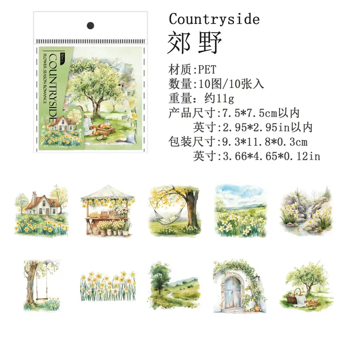 Autocollant Scrapbook Kawaii, chanson romantique de la saison des fleurs, papeterie décorative pour 