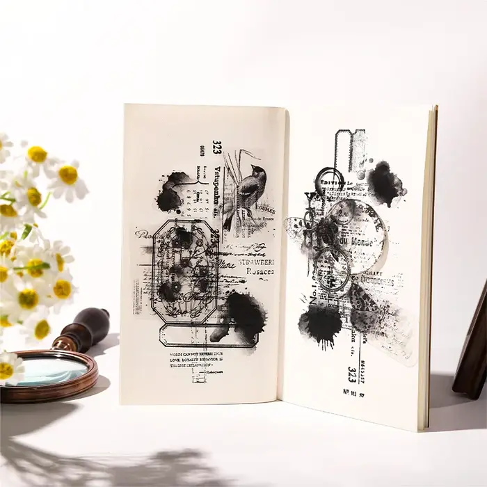 Ruban adhésif décoratif noir et blanc