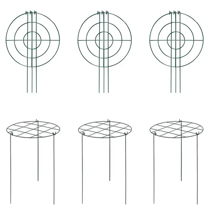 3x Cages et supports de pivoines en métal robuste et élégant