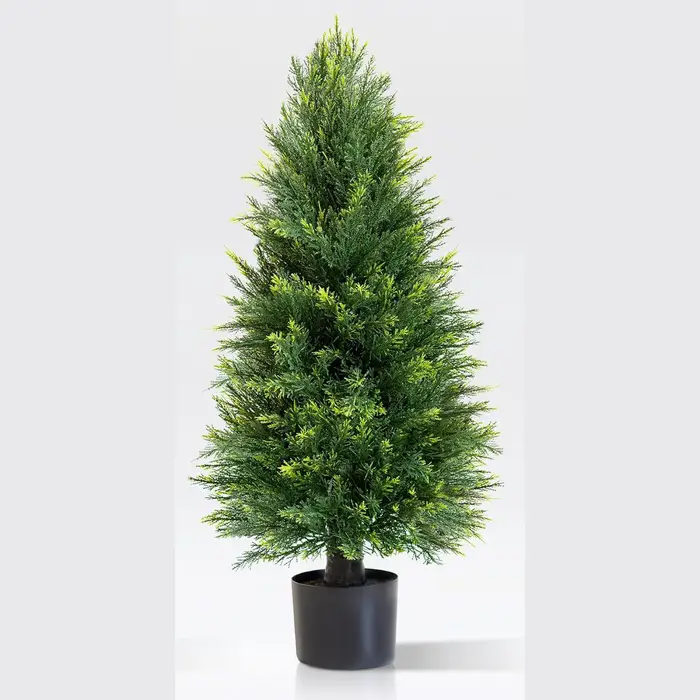 Plantes vertes artificielles en pot (pins et cyprès) pour décorations de Noël, arbres artificiels pe