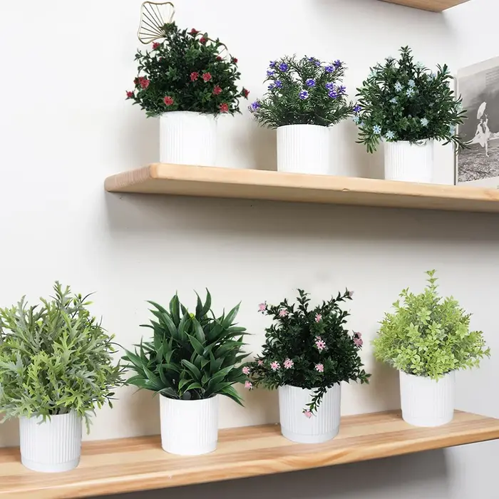 Plantes vertes bonsaï simulées
