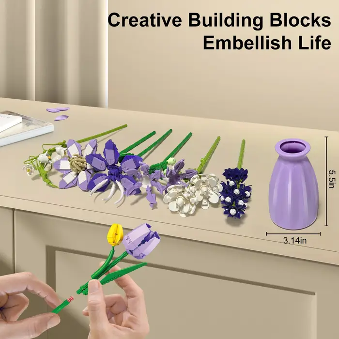 Ensemble de blocs de construction de fleurs artificielles - Tulipes
