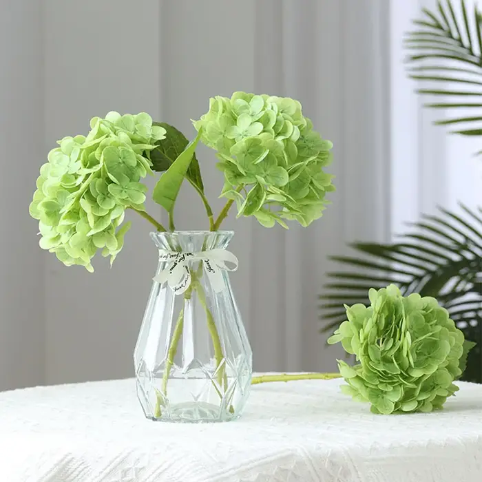 Fleurs d'hortensia artificielles hydratantes film en latex vrai toucher