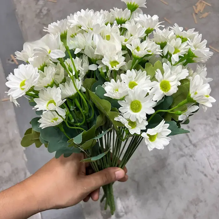 Arrangement de fleurs artificielles Chrysanthème Coucher de soleil pour balcon