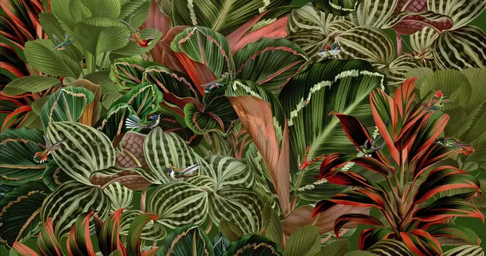 Papier peint personnalisé style européen rétro, plantes, fleurs, forêts, colibris, murale pour chamb