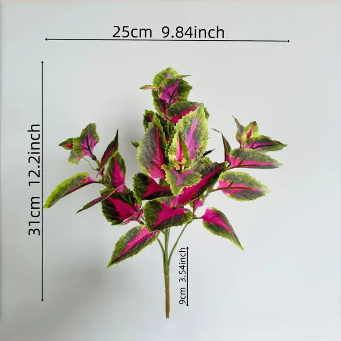 Lot de 10 bouquets de feuilles de périlla artificielles, plantes vertes, décoration florale pour la 