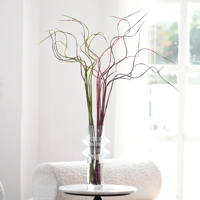 C1998 3.44ft 6 pièces/lot artificiel vert rouge violet mince branche de bambou plante décor à la maison matériel