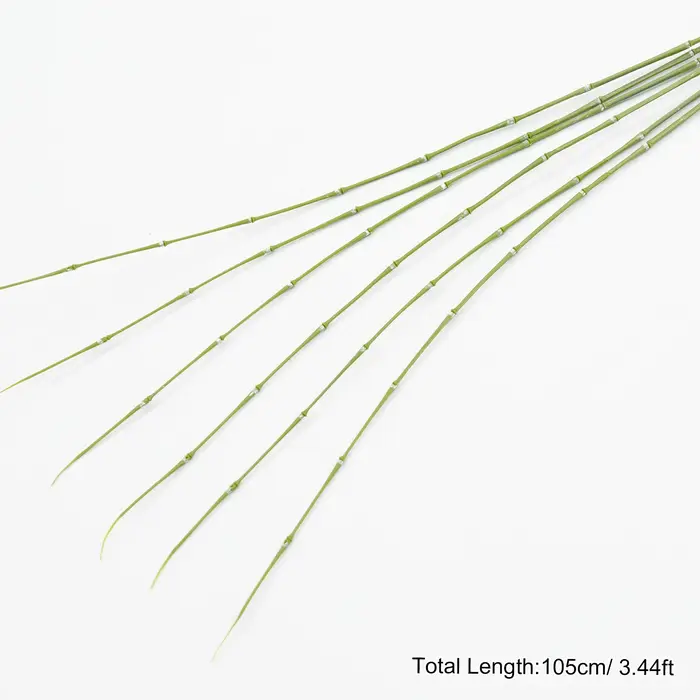 C1998 3.44ft 6 pièces/lot artificiel vert rouge violet mince branche de bambou plante décor à la mai