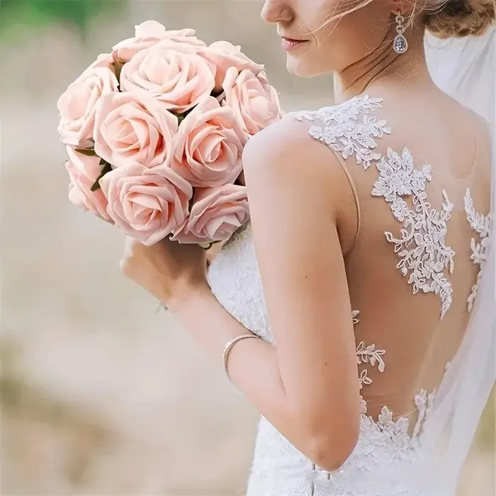 Fleurs artificielles, fausses fleurs Roses avec tige