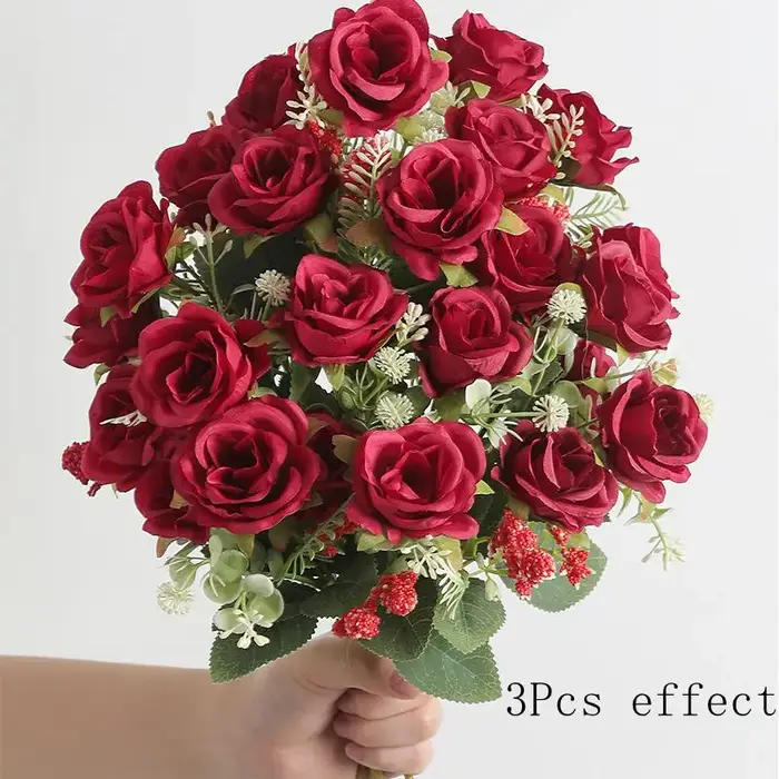 Bouquet de pivoines artificielles en soie blanche