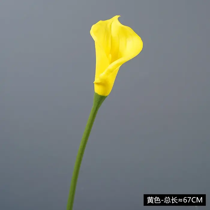 Lot de 7 grandes fleurs artificielles de calla en PU, décoration d'intérieur, fleurs de calla à long