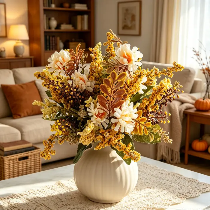 Fleurs artificielles Plantes Chrysanthème Bulle Herbe Bricolage Festival Maison En Plein Air Jardin Cour Automne Decora Mariage Bouquet De Mariée