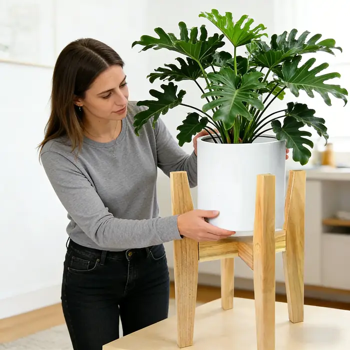 Support à fleurs en bois