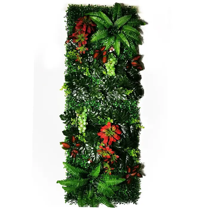 Décoration murale de fond de plante verte artificielle