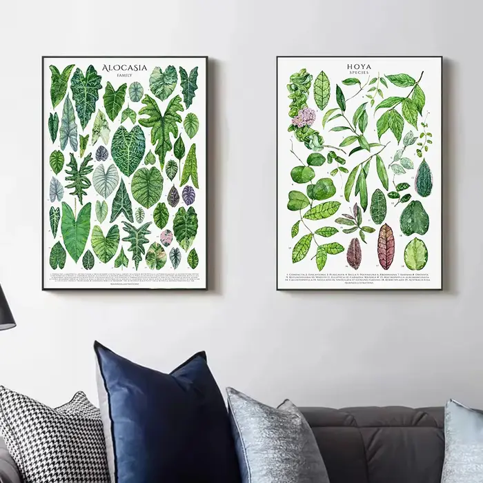 Affiche sur toile avec feuilles de plantes classiques