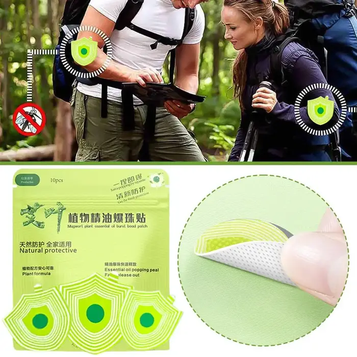 Lot de 10 autocollants anti-moustiques à formule végétale pour l'été