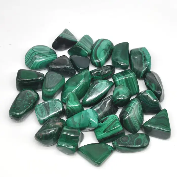 Pierres naturelles en Malachite, cristaux de guérison en vrac, véritable pierre précieuse polie Reik