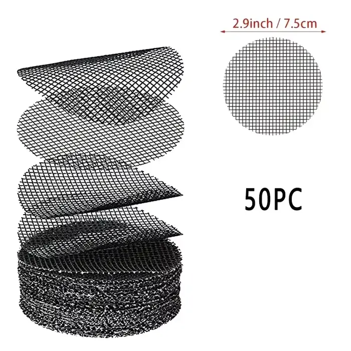 Tapis d'écran de trou de Pot de 50 pièces, écran de trou de Drainage rond pour empêcher la perte de 