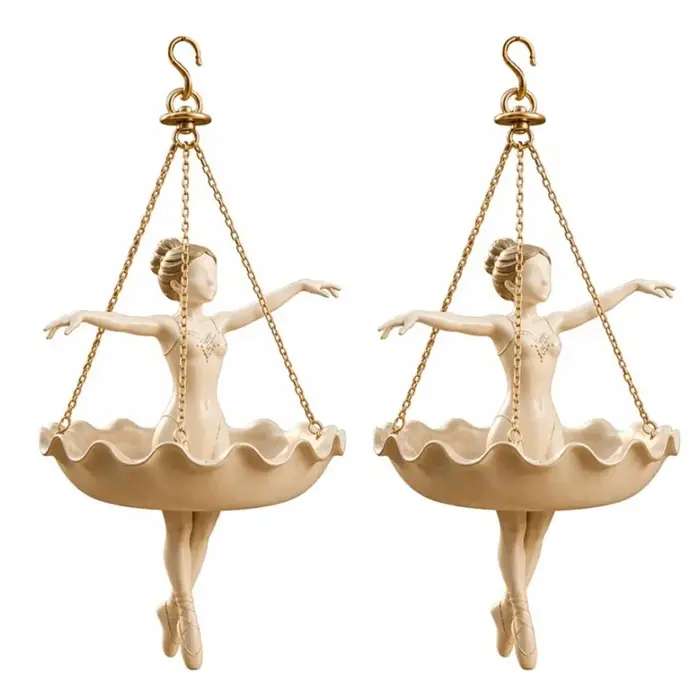 Pot de fleurs suspendu en résine en forme de ballerine, pour plantes suspendues d'intérieur, balcon, véranda, décoration de jardin