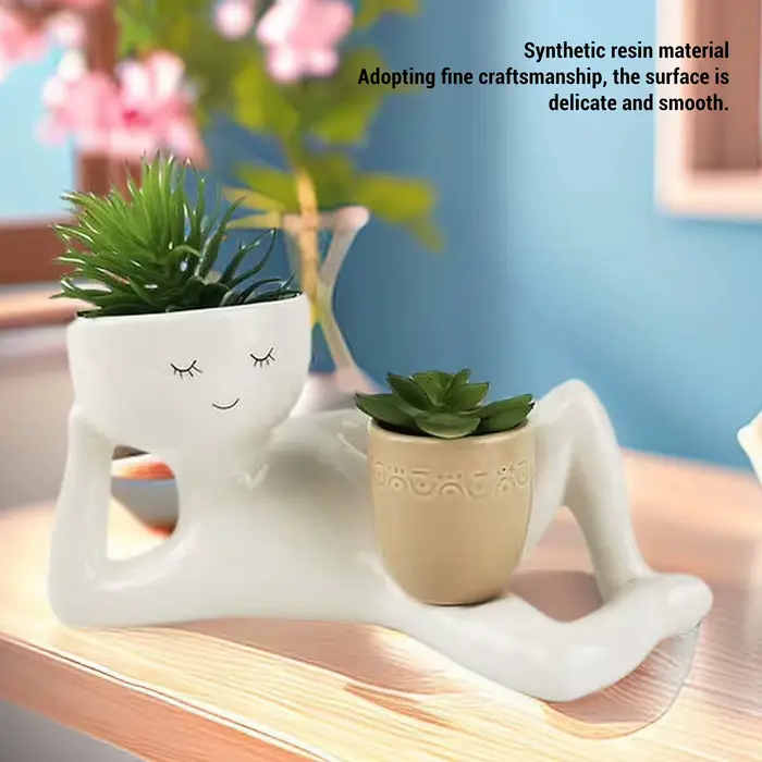 Pot succulent créatif et respirant en résine synthétique