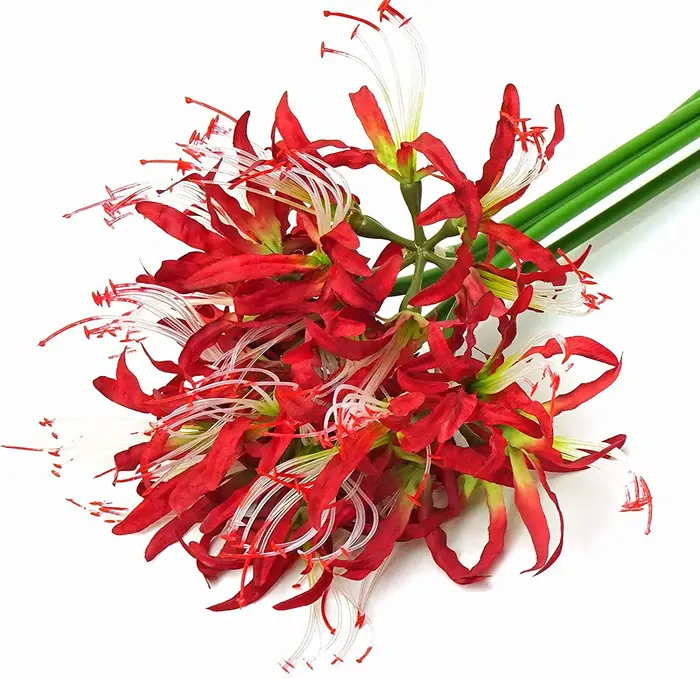 5 pièces fleurs artificielles araignée lys ampoules Lycoris
