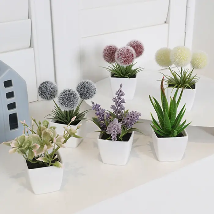 1 ensemble (6 pièces) Mini plante artificielle bonsaï